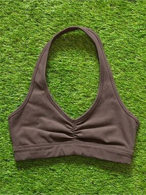 YoungLA Buttersoft Scrunch Halter Bra Brown XS